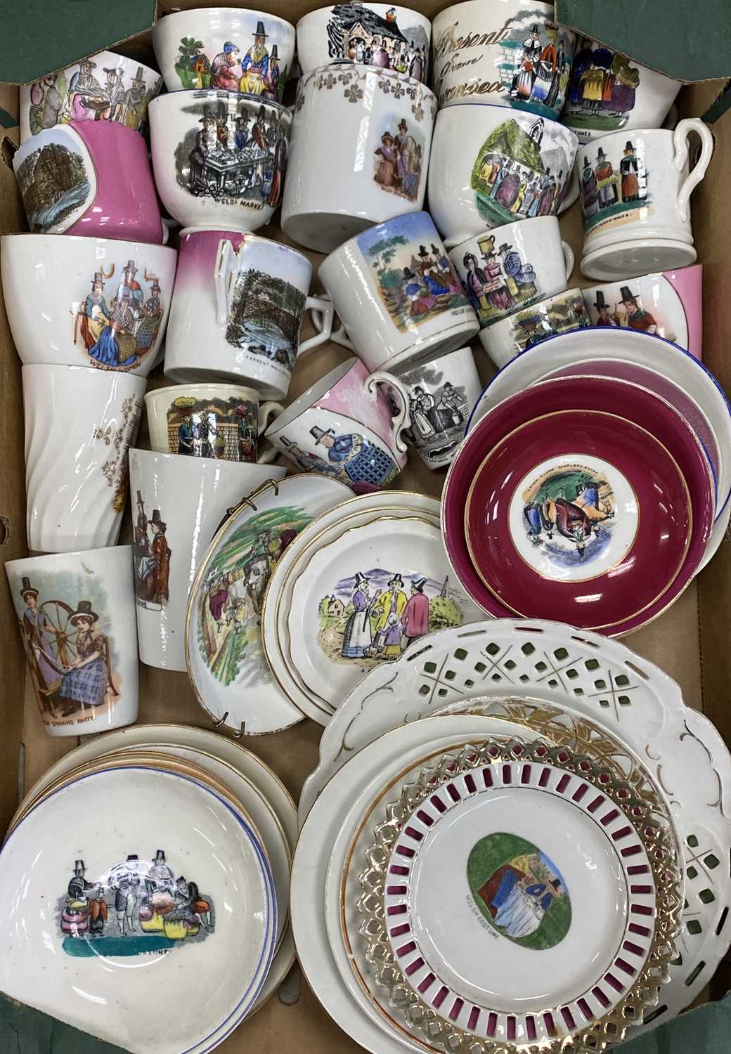 EXTENSIVE COLLECTION OF WELSH LADIES/COSTUME CABINET CHINA, including cups and saucers, figures, - Image 4 of 7