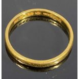 22CT GOLD WEDDING BAND, size M, London 1955, 2.4gms Provenance: private collection Conwy