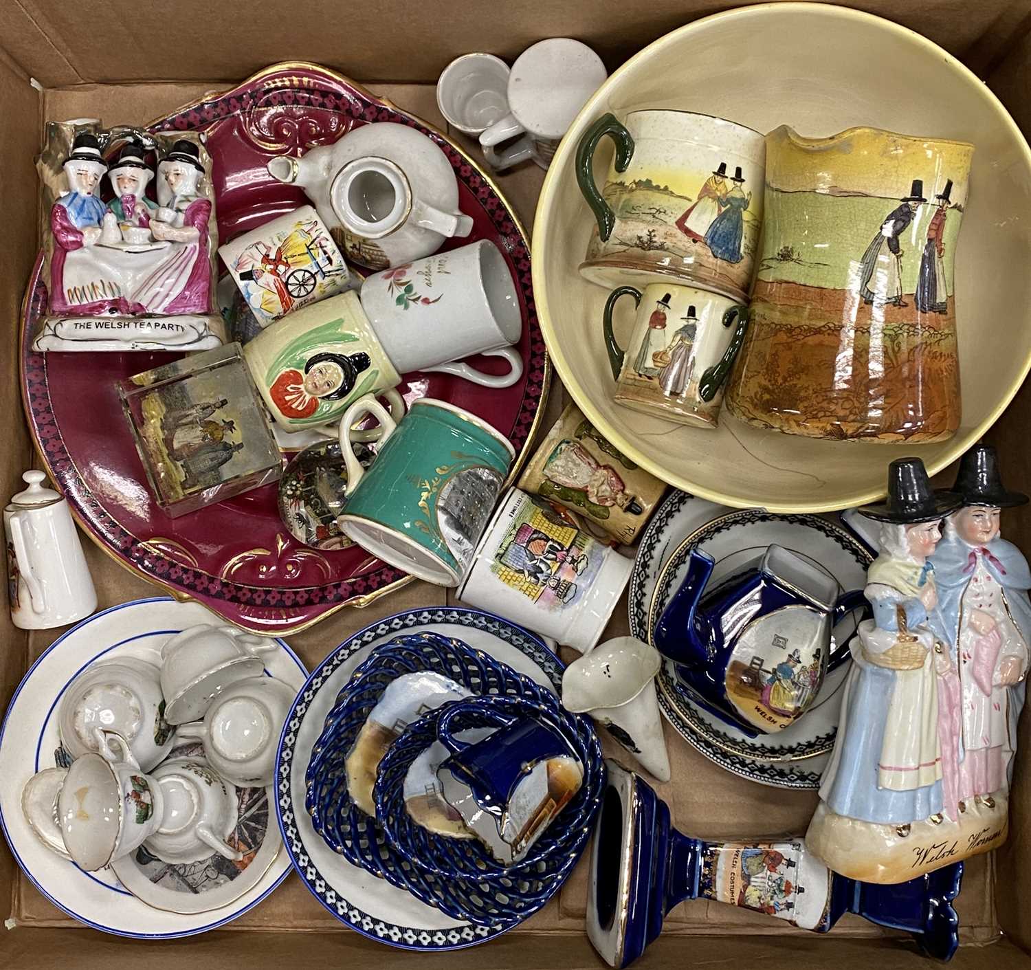 EXTENSIVE COLLECTION OF WELSH LADIES/COSTUME CABINET CHINA, including cups and saucers, figures, - Image 5 of 7