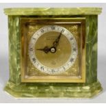 ELLIOTT ONYX CASED MANTEL CLOCK, the dial marked H Pidduck & Sons. Hanley and Southport, silvered