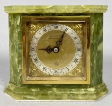 ELLIOTT ONYX CASED MANTEL CLOCK, the dial marked H Pidduck & Sons. Hanley and Southport, silvered