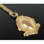 VICTORIAN 9CT GOLD WINNERS MEDALLION on a later triple trace link 9ct necklace, the medallion marked