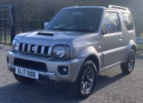 SUZUKI JIMNY SZ4 4X4 ESTATE CAR, petrol, 1328cc, registration SL17 00D, colour silver, current