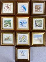 ‡ PHILLIP SNOW (British b.1947) 10 miniature limited edition prints - birds, animals and landscapes,