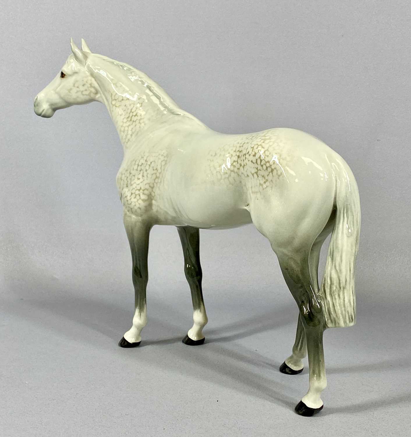 BESWICK AND ROYAL DOULTON ANIMAL FIGURINES, comprising, large Beswick dappled grey horse, 28 (h) x - Image 4 of 5