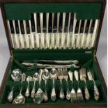 87 PIECE GEORGE BUTLER & CO CASED CANTEEN OF EPNS CUTLERY Provenance: private collection West