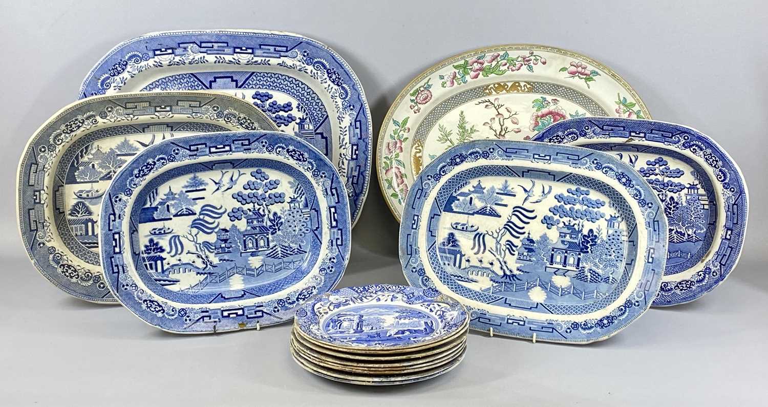 LARGE COLLECTION OF 19TH CENTURY BLUE & WHITE TRANSFER DECORATED CERAMICS, including a large - Image 2 of 4