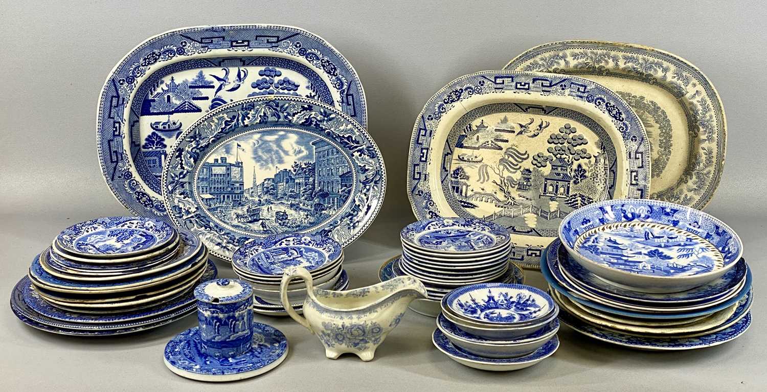 LARGE COLLECTION OF 19TH CENTURY BLUE & WHITE TRANSFER DECORATED CERAMICS, including a large - Image 4 of 4