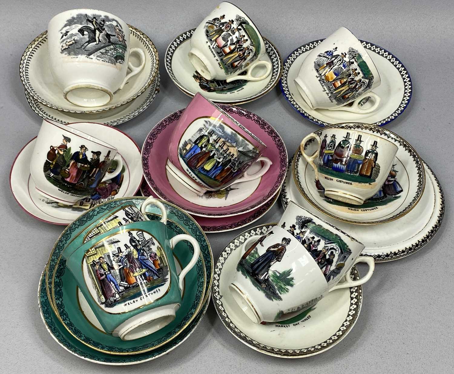 EXTENSIVE COLLECTION OF WELSH LADIES/COSTUME CABINET CHINA, including cups and saucers, figures, - Image 6 of 7