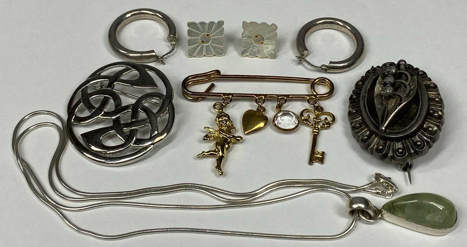 MIXED JEWELLERY, WRISTWATCHES & SMALL SILVER COLLECTION, to include 925 stamped necklace with moss - Image 3 of 5