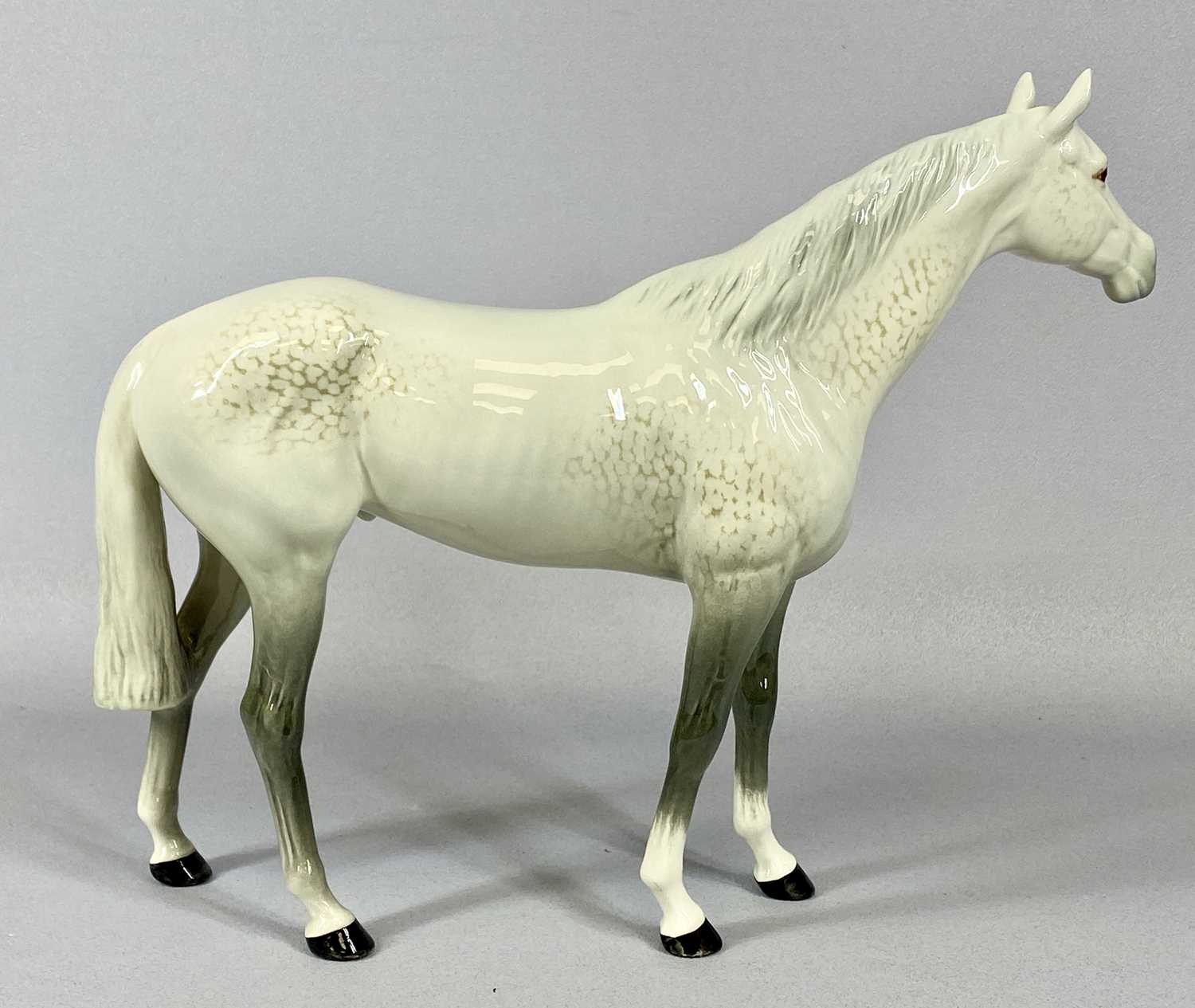 BESWICK AND ROYAL DOULTON ANIMAL FIGURINES, comprising, large Beswick dappled grey horse, 28 (h) x - Image 5 of 5