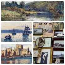 MIXED COLLECTION OF PAINTINGS, PRINTS, PHOTOGRAPHIC PRINTS ETC, to include, A Netherwood RCA,