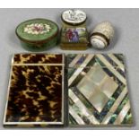 ITEMS OF BIJOUTERIE including Victorian tortoiseshell and mother-of-pearl card-case, 10.5 x 7.