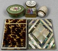 ITEMS OF BIJOUTERIE including Victorian tortoiseshell and mother-of-pearl card-case, 10.5 x 7.