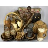 GROUP OF ETHNOGRAPHIC ITEMS, including Kalahari Bushman Curios? with two ostrich eggs,