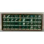 CASED COLLECTON OF MINERAL SAMPLES, forty various with underline identification tabs, 21 x 51cms