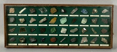 CASED COLLECTON OF MINERAL SAMPLES, forty various with underline identification tabs, 21 x 51cms