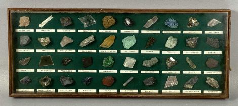 CASED COLLECTON OF MINERAL SAMPLES, forty various with underline identification tabs, 21 x 51cms