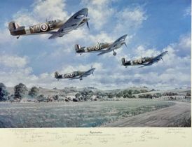 ‡ JOHN YOUNG limited edition (182/500) colour print - entitled "Inspiration", Wing Commander Douglas