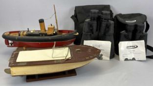 MIXED COLLECTABLES GROUP, two scale model remote control motor boats, Seal 12-36 x 70 zoom