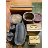 MIXED GROUP OF COLLECTABLES including 19th century mahogany cased hydrometer with thermometer, a