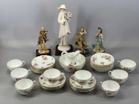 CHINA TABLEWARE & OTHER ORNAMENTS, Coalport floral tea services 24 pieces, six Royal Albert moss