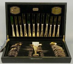 VINERS 44 PIECE GOLD PLATED CANTEEN OF CUTLERY Provenance: private collection Ceredigion