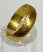 22CT GOLD WEDDING BAND, mid P-Q, Birmingham 1919 date stamp, 5.8gms Provenance: private collection