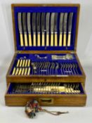 OAK CASED CANTEEN OF JOSEPH RODGERS & SONS LTD CUTLERY, 100+ pieces, not entirely matching and