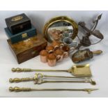 MIXED GROUP OF METALWARE & COLLECTABLES including reproduction cast metal armillary, six Smirnoff