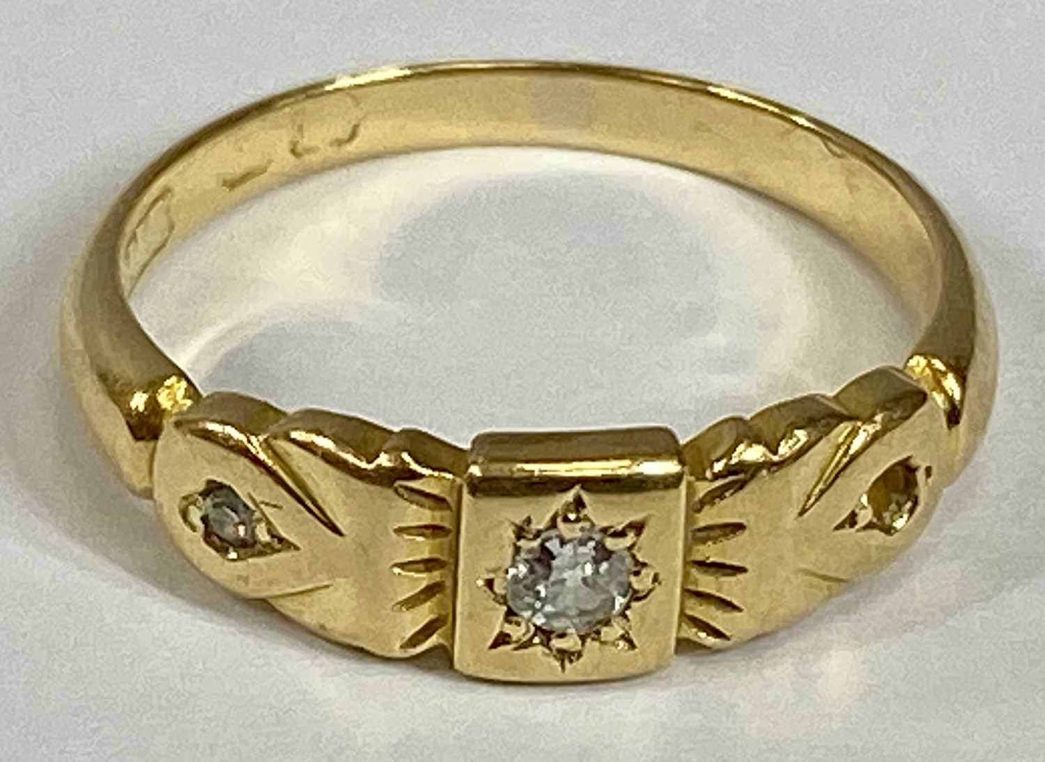 TWO 18CT GOLD DIAMOND SET RINGS, comprising claw mounted solitaire, 0.33ct round brilliant stamped - Image 4 of 4