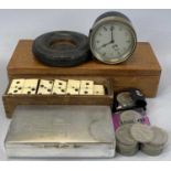 GROUP OF MIXED COLLECTABLES - vintage Smiths dashboard clock, 9cms (diam.), various commemorative