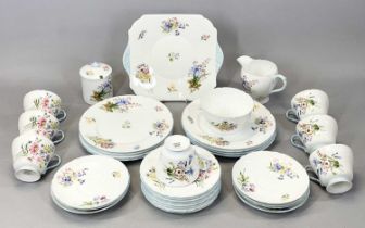SHELLEY WILD FLOWERS 13668 PATTERN TEA SERVICE, approx. 33 pieces Provenance: private collection