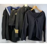 VINTAGE SAILOR'S UNIFORMS, jumpers, jacket and trousers Provenance: private collection Ynys Mon