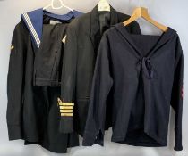 VINTAGE SAILOR'S UNIFORMS, jumpers, jacket and trousers Provenance: private collection Ynys Mon