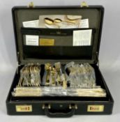 S BESTECKE CASED 70 PIECE CUTLERY SET, 24ct gold plate on chrome nickel steel Provenance: private