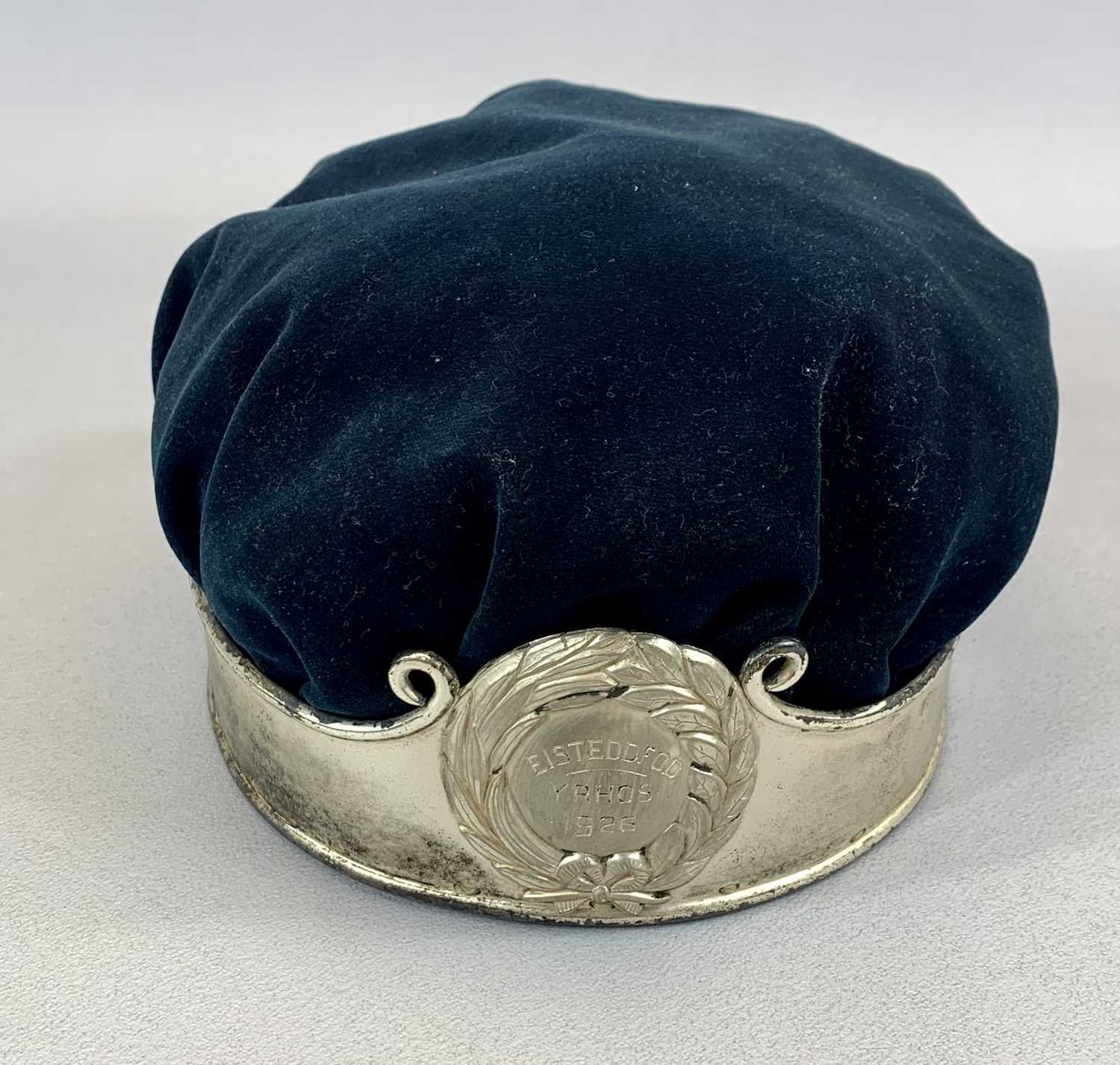 EISTEDDFOD Y RHOS 1926 GEORGE V SILVER PLATED BARDIC CROWN, with dark blue velvet liner - Image 2 of 6