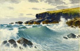 WARREN WILLIAMS ARCA (British 1863-1918) watercolour - entitled 'The Wave - the reef on which