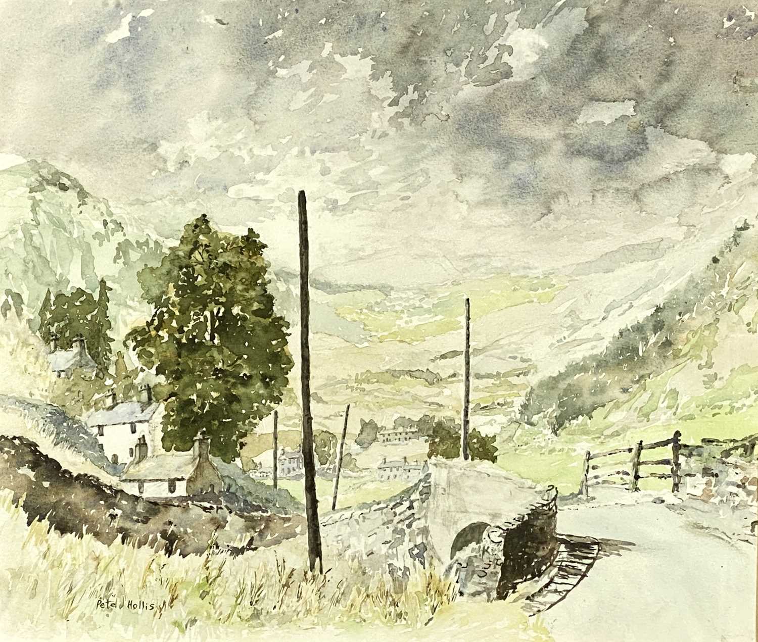 VARIOUS ARTISTS, four watercolours, Pete Hollis watercolour titled verso "Tan y Grisiau", signed - Image 11 of 13