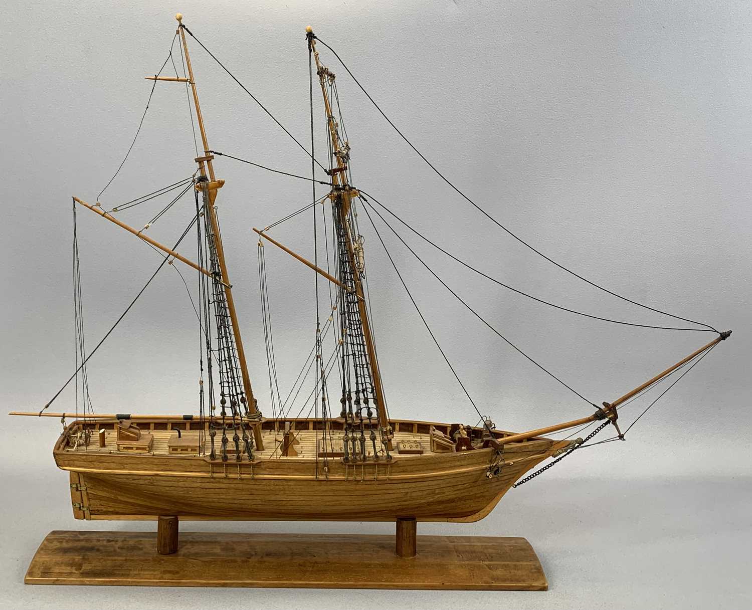 FOUR SCRATCH BUILT WOODEN SAILING VESSELS, three galleons, 68cms (h) the tallest and a Clipper ship, - Image 2 of 9