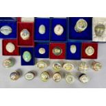 HALCYON DAYS ENAMELS, a collection of 24 miniature boxes, some anniversary and commemorative, a