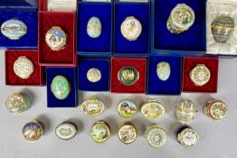 HALCYON DAYS ENAMELS, a collection of 24 miniature boxes, some anniversary and commemorative, a