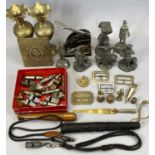 VARIOUS METALWARE COLLECTABLES ETC including group of vintage whistles Acme, McPherson etc., a