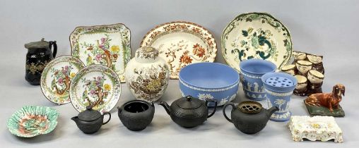 A MIXED CERAMICS GROUP, including a Masons Ascot pattern ginger jar and cover, 18cms (h), Copeland