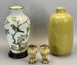 FRANKLIN PORCELAIN - 'The Woodland Bird Vase' by Basil Ede, of baluster form and decorated with