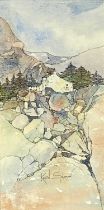 KEVIN SPARROW (British Contemporary) watercolour - entitled verso "Snowdonia North Wales", signed
