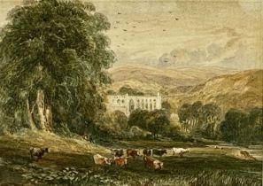 DAVID COX watercolour - entitled "Boulton Abbey", signed and dated 1851 lower right, 18.5 x 26.