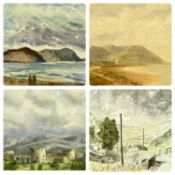 VARIOUS ARTISTS, four watercolours, Pete Hollis watercolour titled verso "Tan y Grisiau", signed