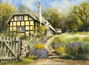 ANTHONY NICHOLLS (British 20th Century) watercolour - country cottage and garden, signed lower