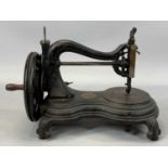 VICTORIAN JONES & CO CAST IRON SEWING MACHINE with swan-neck, 27cms (h) Provenance: private
